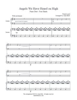 Angels We Have Heard on High (student/teacher piano duet)