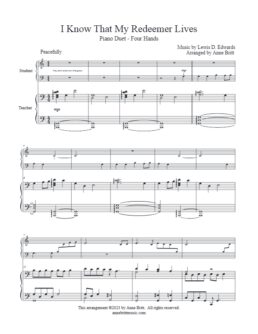 I Know That My Redeemer Lives (student/teacher piano duet)
