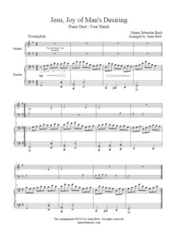 Jesu, Joy of Man's Desiring (student/teacher piano duet)