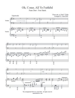 Oh, Come, All Ye Faithful (student/teacher piano duet)