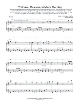 Welcome, Welcome, Sabbath Morning (late intermediate)