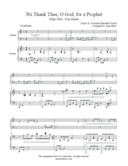 We Thank Thee, O God, for a Prophet (student/teacher piano duet)