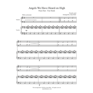 Angels We Have Heard on High (student/teacher piano duet)