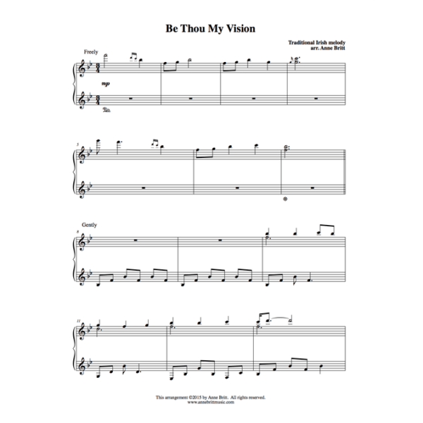 Be Thou My Vision - late intermediate piano solo