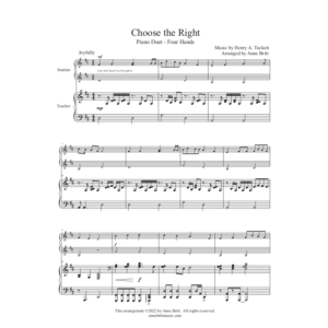 Choose the Right (student/teacher piano duet)