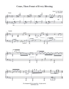 Come, Thou Fount of Every Blessing (late intermediate piano solo)
