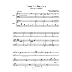 Count Your Blessings (student/teacher piano duet)