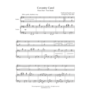Coventry Carol (student/teacher piano duet)