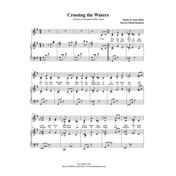 Crossing the Waters - vocal duet with piano accompaniment