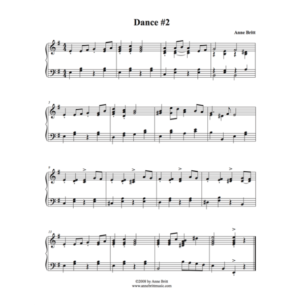 Dance #2 - early intermediate piano solo