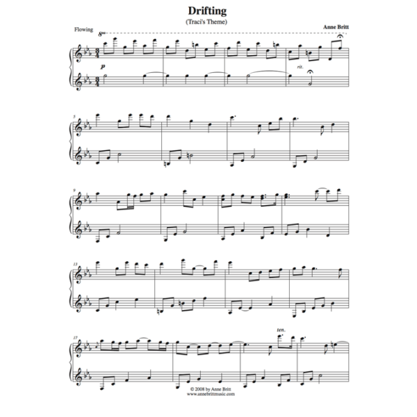 Drifting (Traci's Theme) - intermediate piano solo