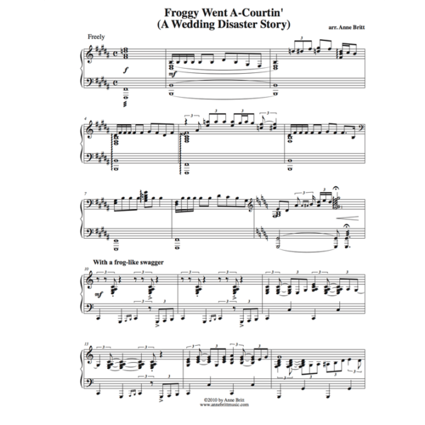 Froggy Went A-Courtin' (A Wedding Disaster Story) - late intermediate piano solo