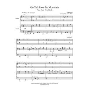 Go Tell It on the Mountain (student/teacher piano duet)