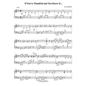 If You're Thankful and You Know It... - late intermediate piano solo based on "If You're Happy and You Know It"