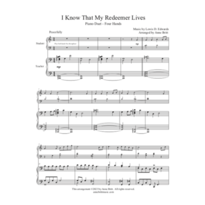 I Know That My Redeemer Lives (student/teacher piano duet)