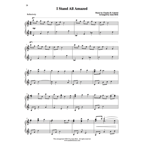 I Stand All Amazed - intermediate piano solo