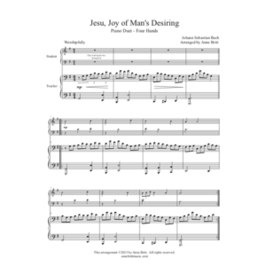Jesu, Joy of Man's Desiring (student/teacher piano duet)