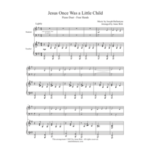 Jesus Once Was a Little Child (student/teacher piano duet)