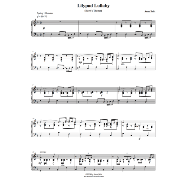Lilypad Lullaby (Kerri's Theme) - intermediate piano solo