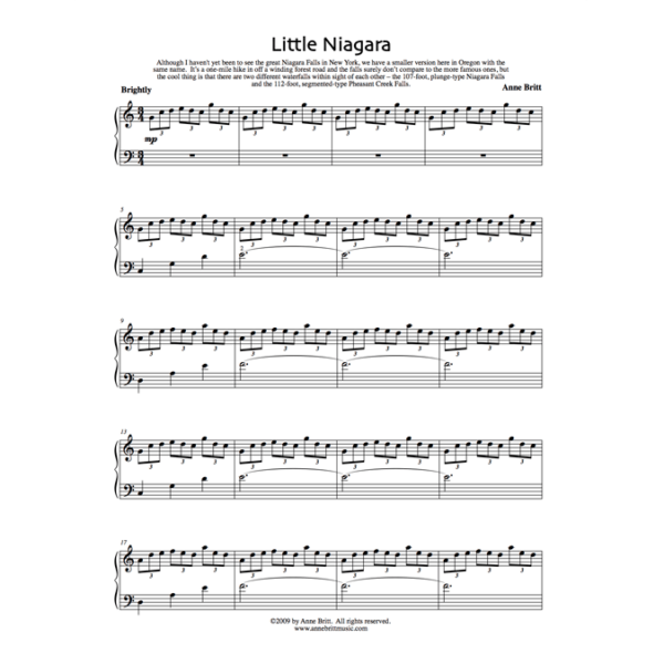 Little Niagara - late intermediate piano solo