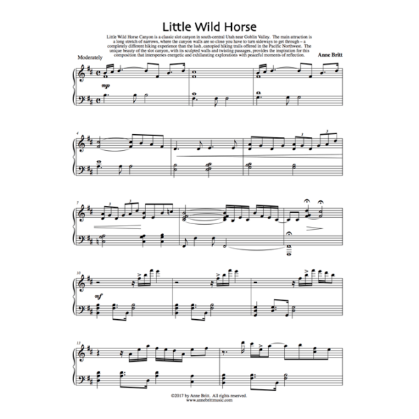 Little Wild Horse - intermediate piano solo