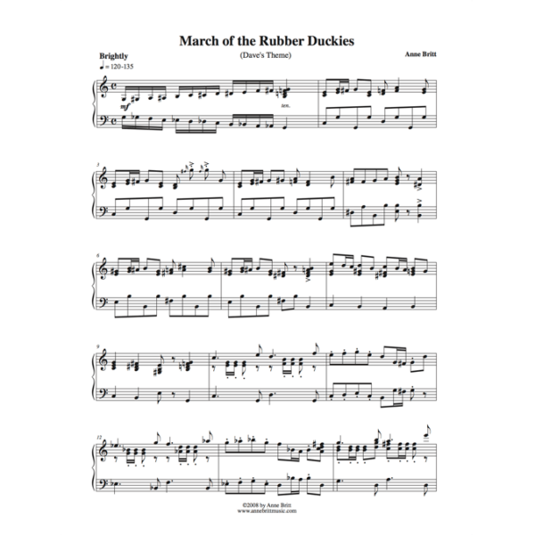 March of the Rubber Duckies (Dave's Theme) - late intermediate piano solo