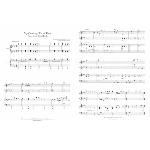 My Country, 'Tis of Thee (piano duet)
