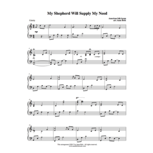 My Shepherd Will Supply My Need - early intermediate piano solo