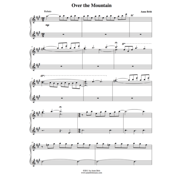 Over the Mountain - late intermediate piano solo based on "The Bear Went Over the Mountain"