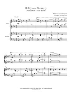 Softly and Tenderly (intermediate piano duet)