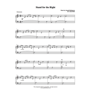 Stand for the Right - early intermediate piano solo