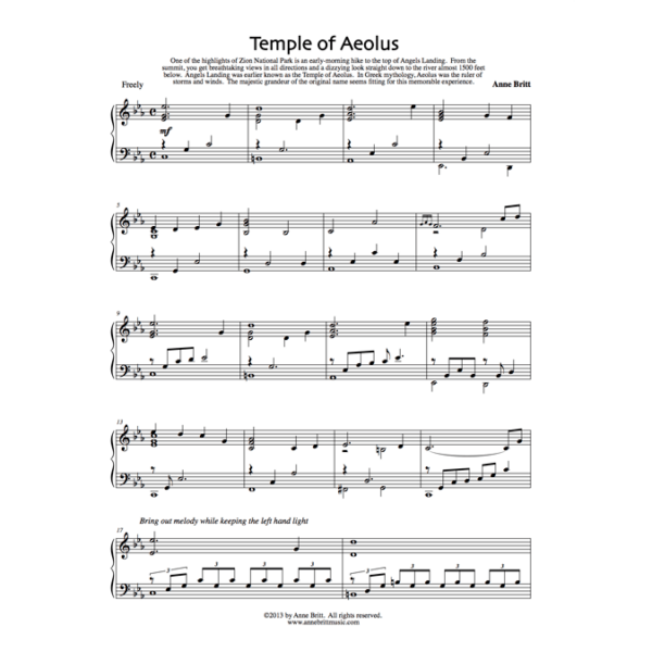 Temple of Aeolus - late intermediate piano solo