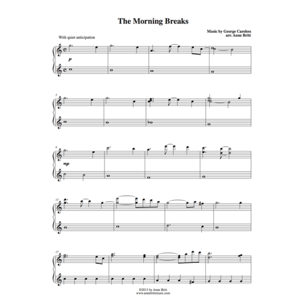 The Morning Breaks - intermediate piano solo