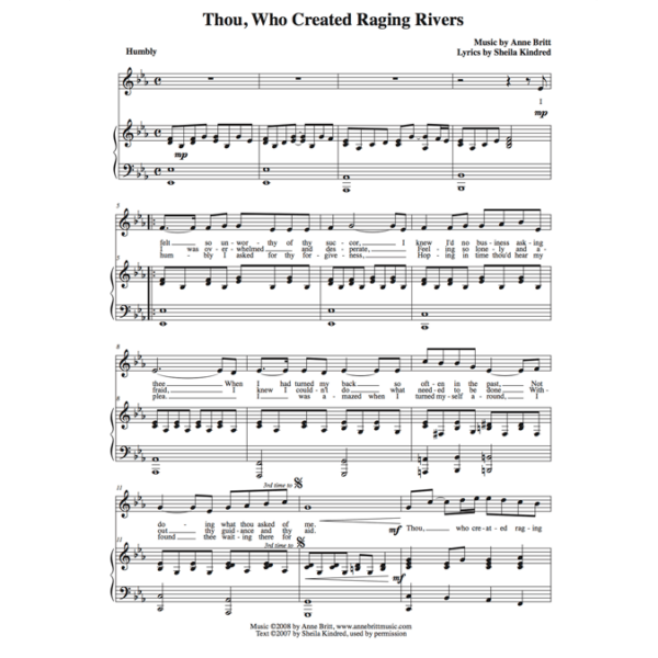 Thou, Who Created Raging Rivers - vocal solo with piano accompaniment