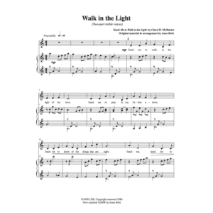 Walk in the Light - two-part vocal with piano accompaniment