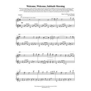 Welcome, Welcome, Sabbath Morning (late intermediate)