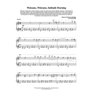 Welcome, Welcome, Sabbath Morning (early intermediate)